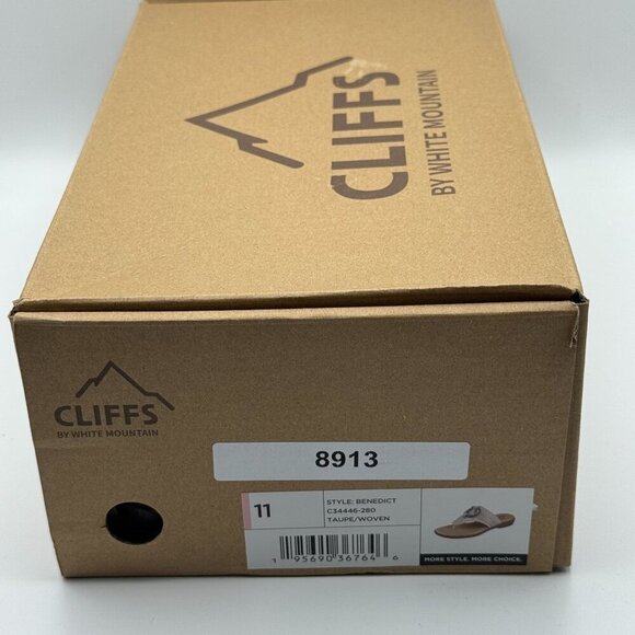 Cliffs White Mountain Womens Benedict Beige Slip-On Thong Sandals Textured 11 - Picture 7 of 9